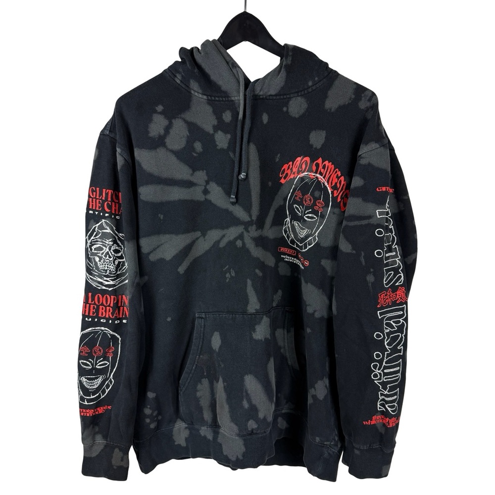 Mens Bad Omens Artificial Suicide Metal Band Pullover Rock Hoodie Size XL